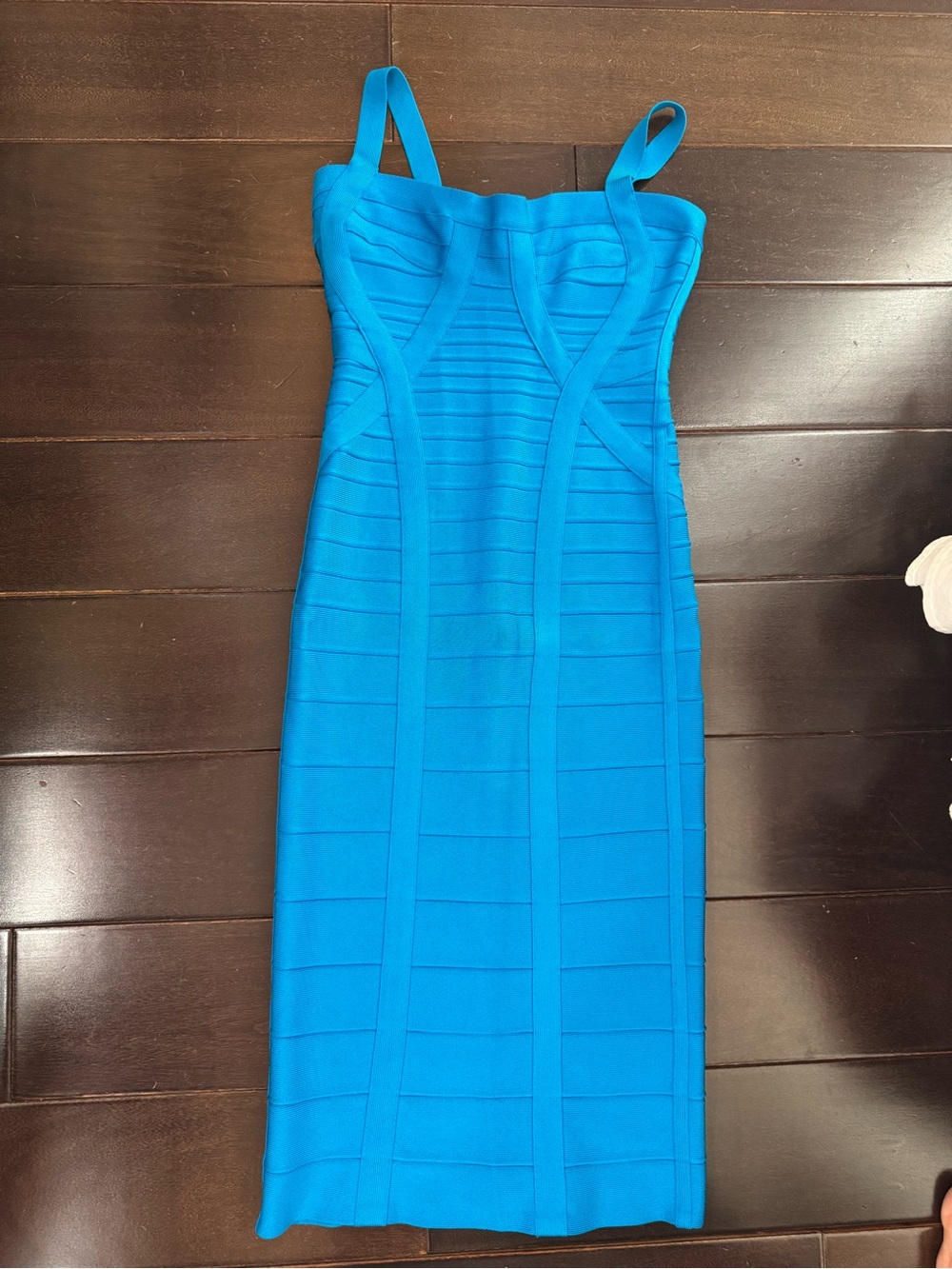 Herve Leger Bright Blue Bandage Midi Dress